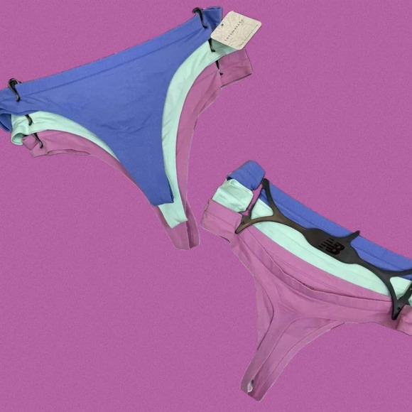 Free People M/L Bright Color Combo Seamless Low-Rise No Show Thong Panties 3-Pk - Picture 1 of 5